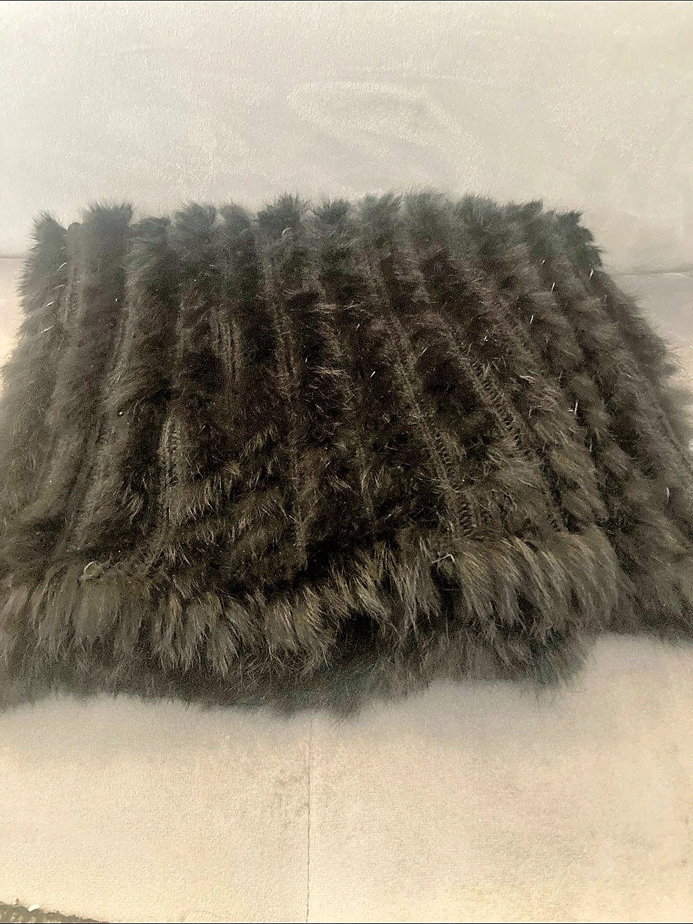 Danier rabbit  Fur Wrap in Black Like New